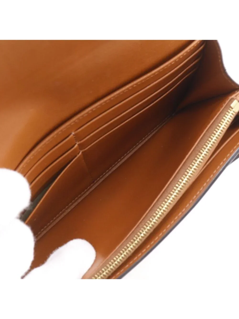 Celine Triomphe Large Flap Wallet Tan Black